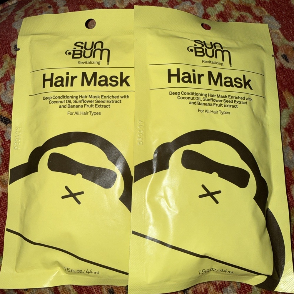 Sun Bum Revitalizing Deep Conditioning Hair Mask Samples 1.5 oz 44 ml. Each X 2